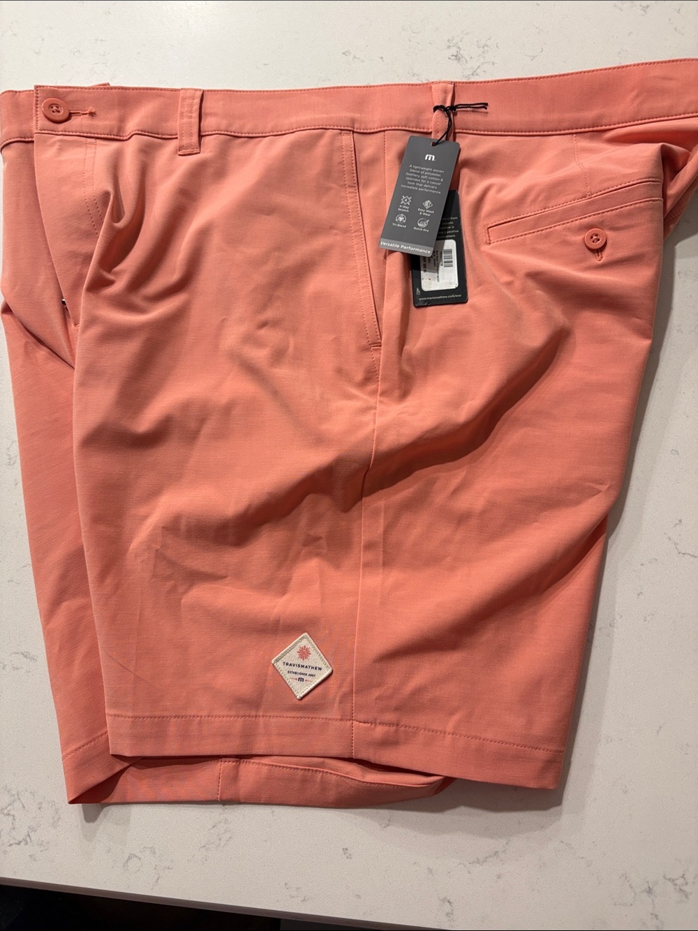 Travis Mathew Men's Flat Front Shorts - Coral